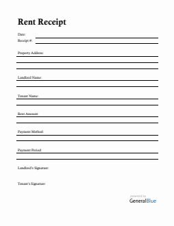 Free Customizable Apartment Rent Receipt Template with Signature Fields (Word)