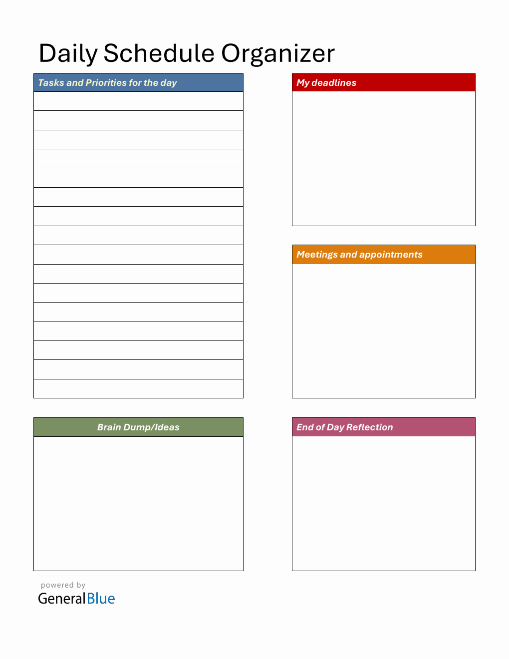 Simple Daily Schedule Planner PDF