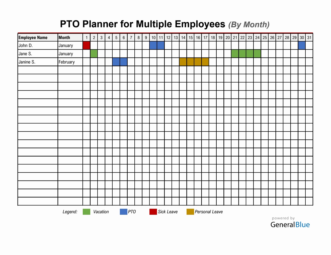 Free Employee Leave Tracker - Easy to Customize in Excel