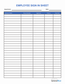 Employee Sign In Sheet in Word