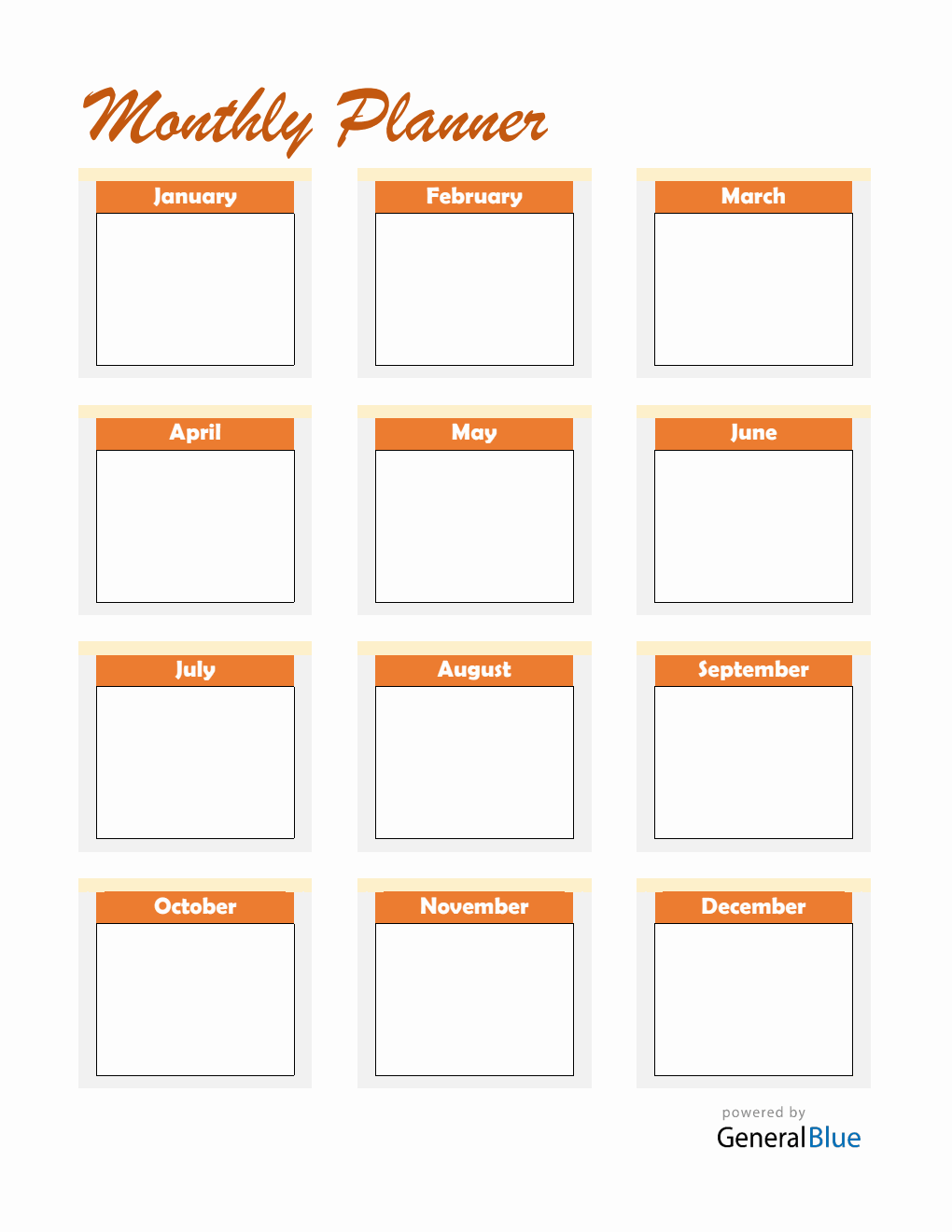 Downloadable Monthly Planner PDF