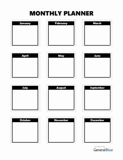 Free Printable PDF Monthly Planner Template (Black)