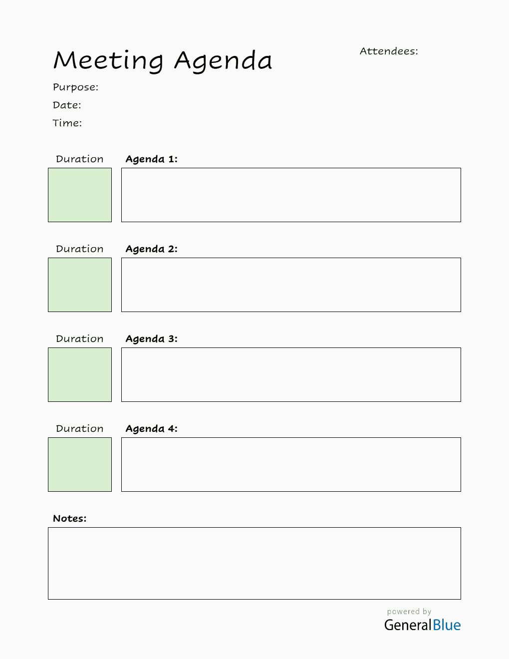 Blank Meeting Agenda Template | Free to Use in PDF Format