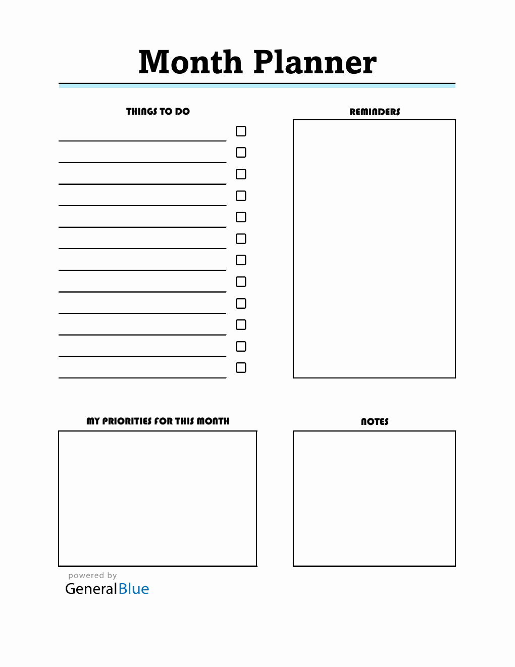 Free Monthly Planner Template Excel (Structured)