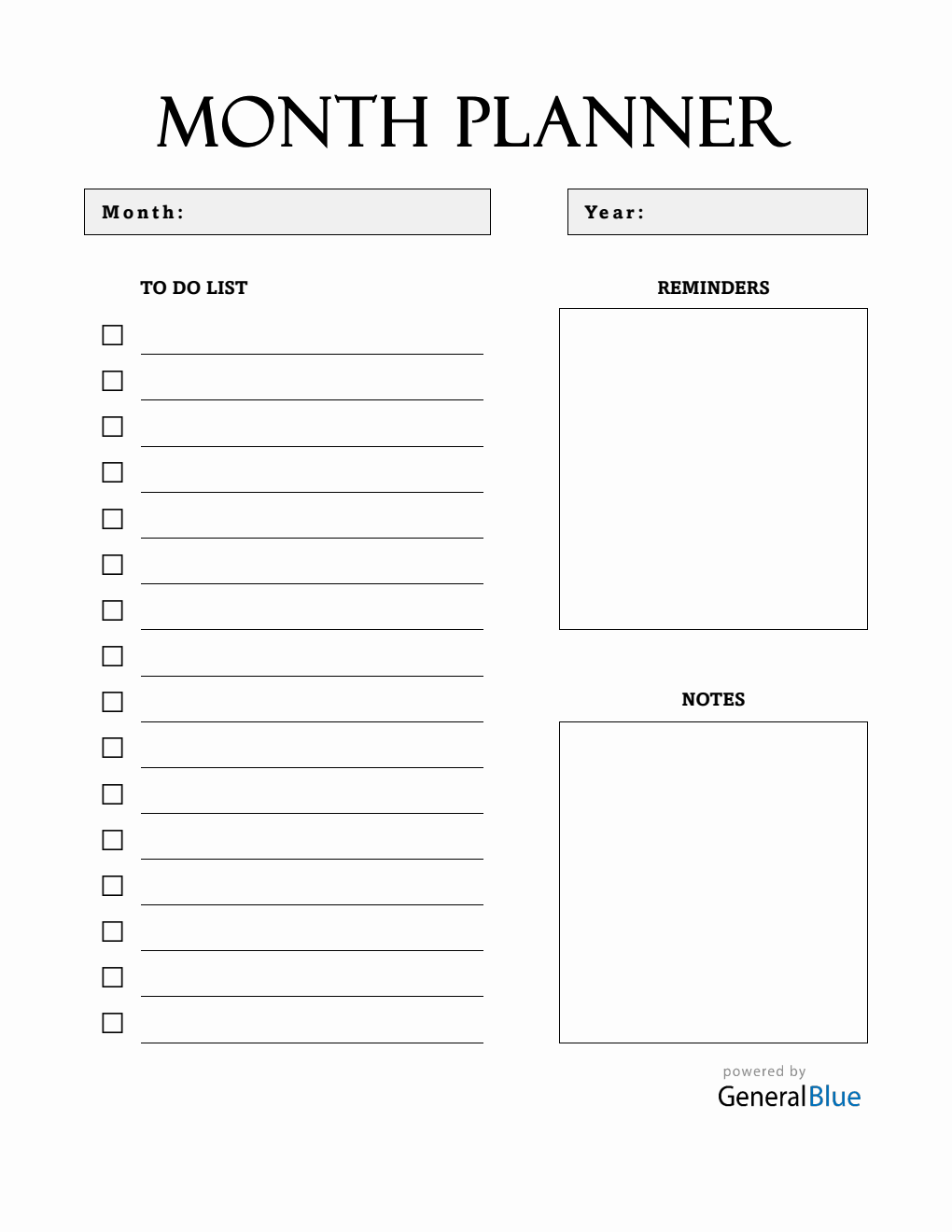 Free  Planner PDF Template