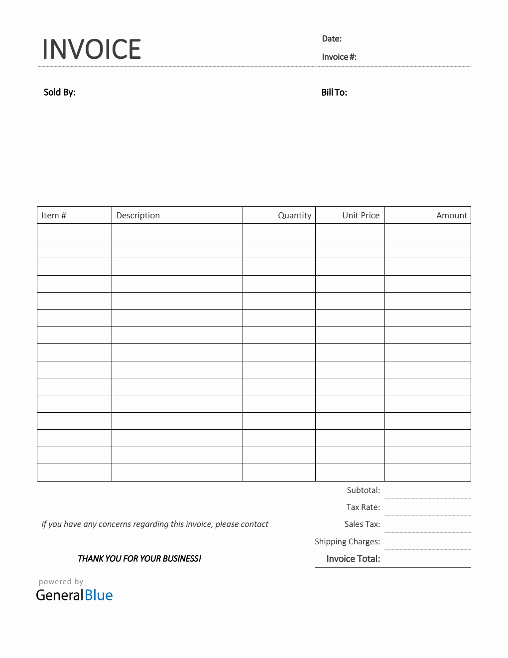 Printable Sales Invoice in PDF (Basic)