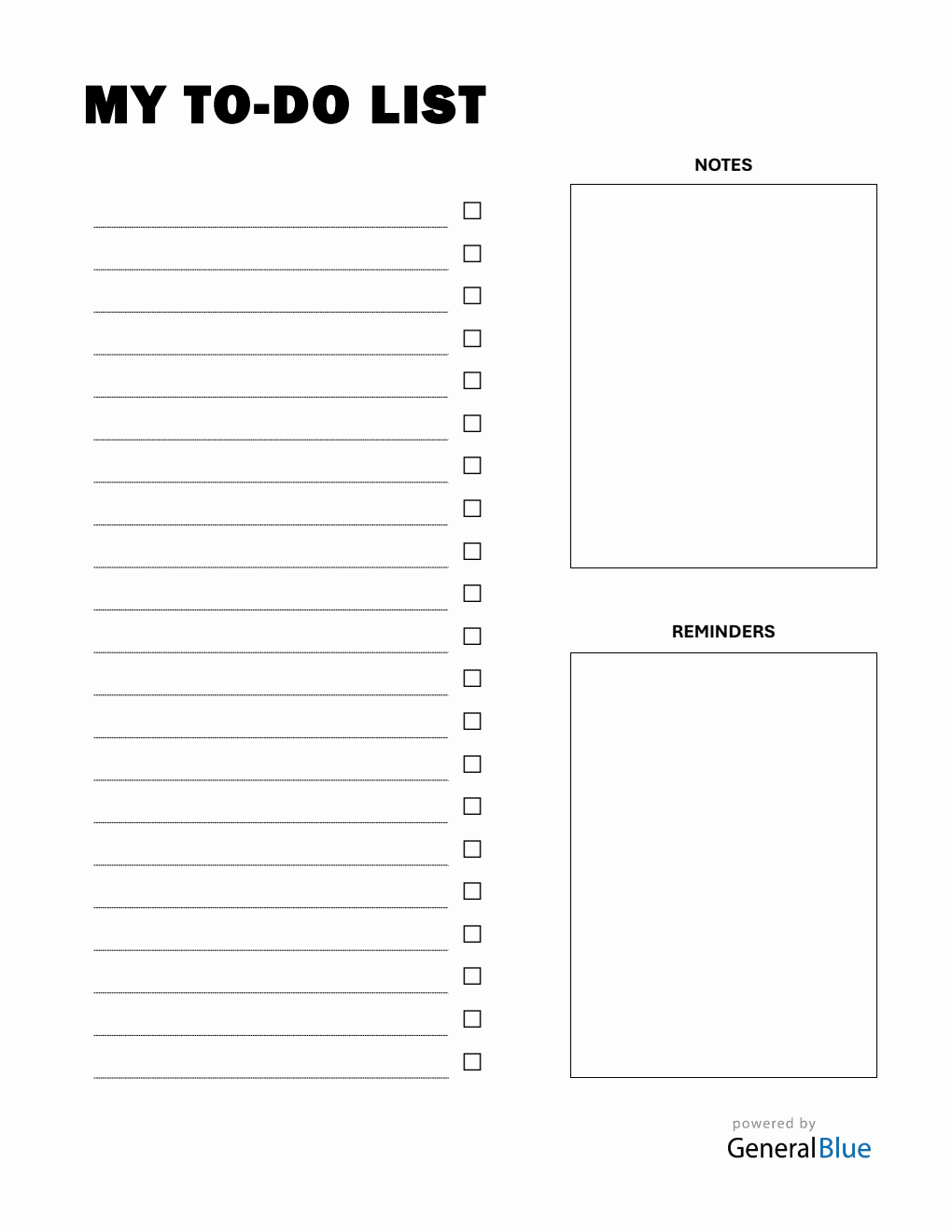 Free PDF To Do List Template - Fillable