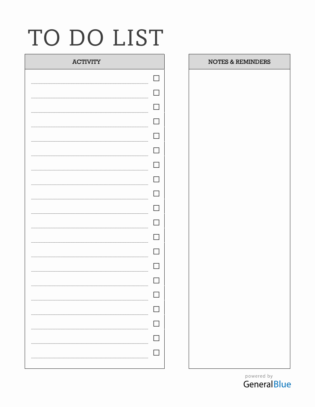 Free Editable To Do List Template (Word Version)