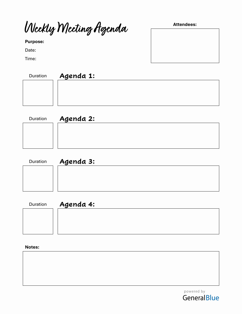 Weekly Meeting Agenda Template | Free PDF Download