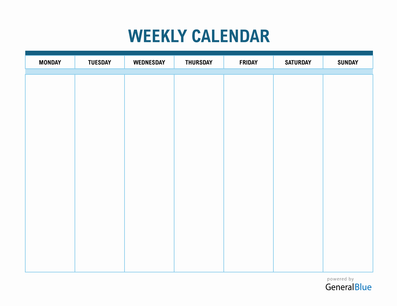 Week-At-A-Glance Planner – Free Landscape Word Template