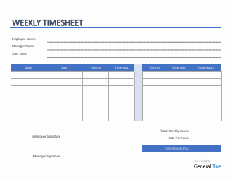 Weekly Timesheet in Word
