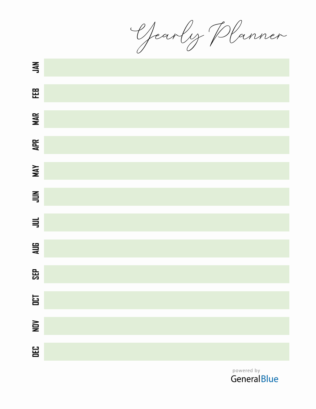 Free Yearly Planner PDF (Green)