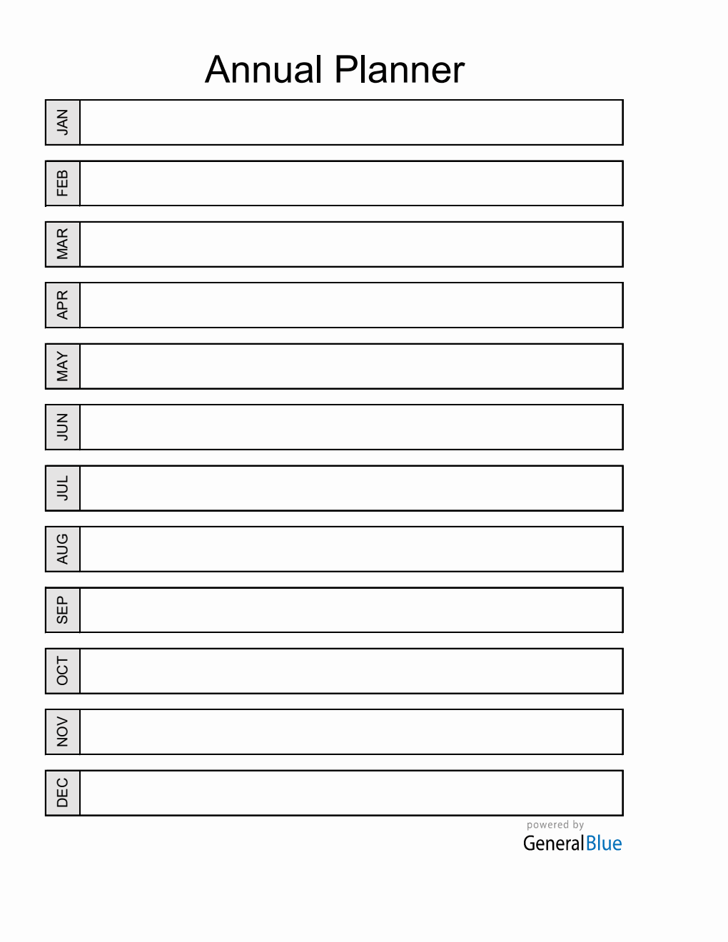 Free Excel Yearly Planner (Simple)