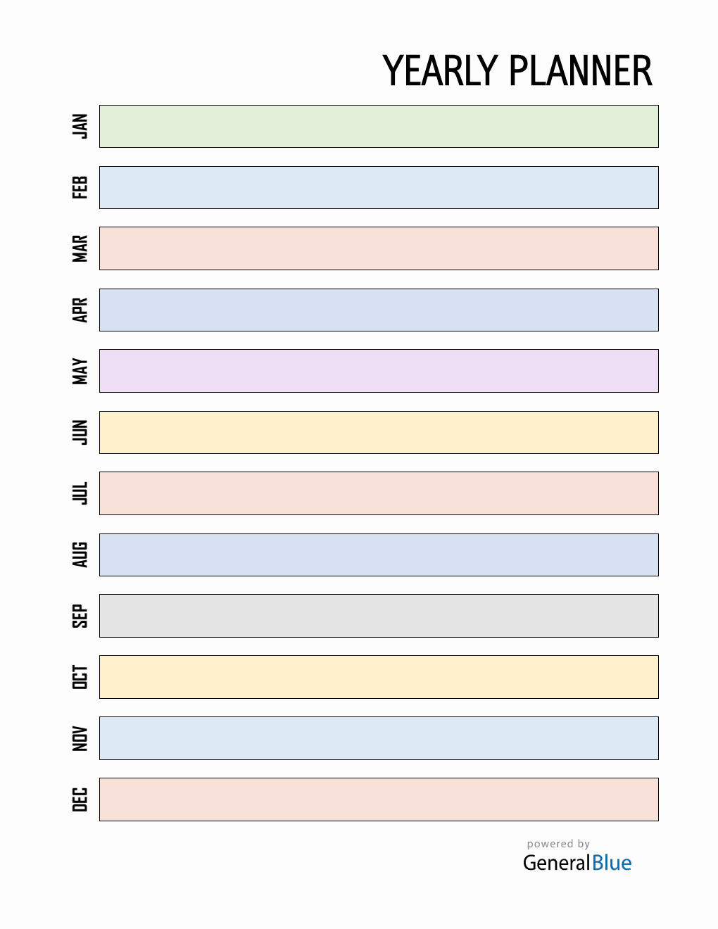 Free Yearly Planner PDF (Colorful)
