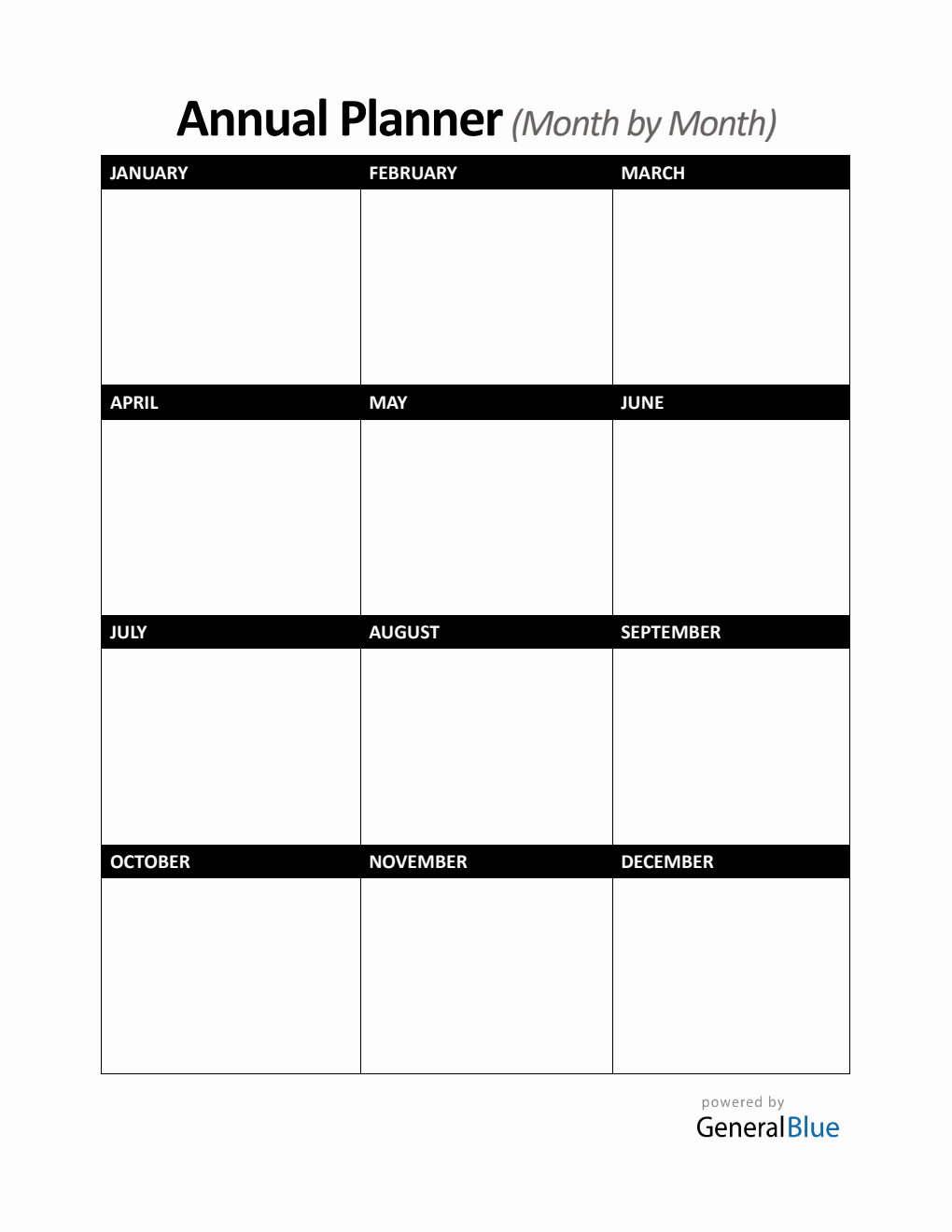 Yearly Planner PDF - Free Classic Template